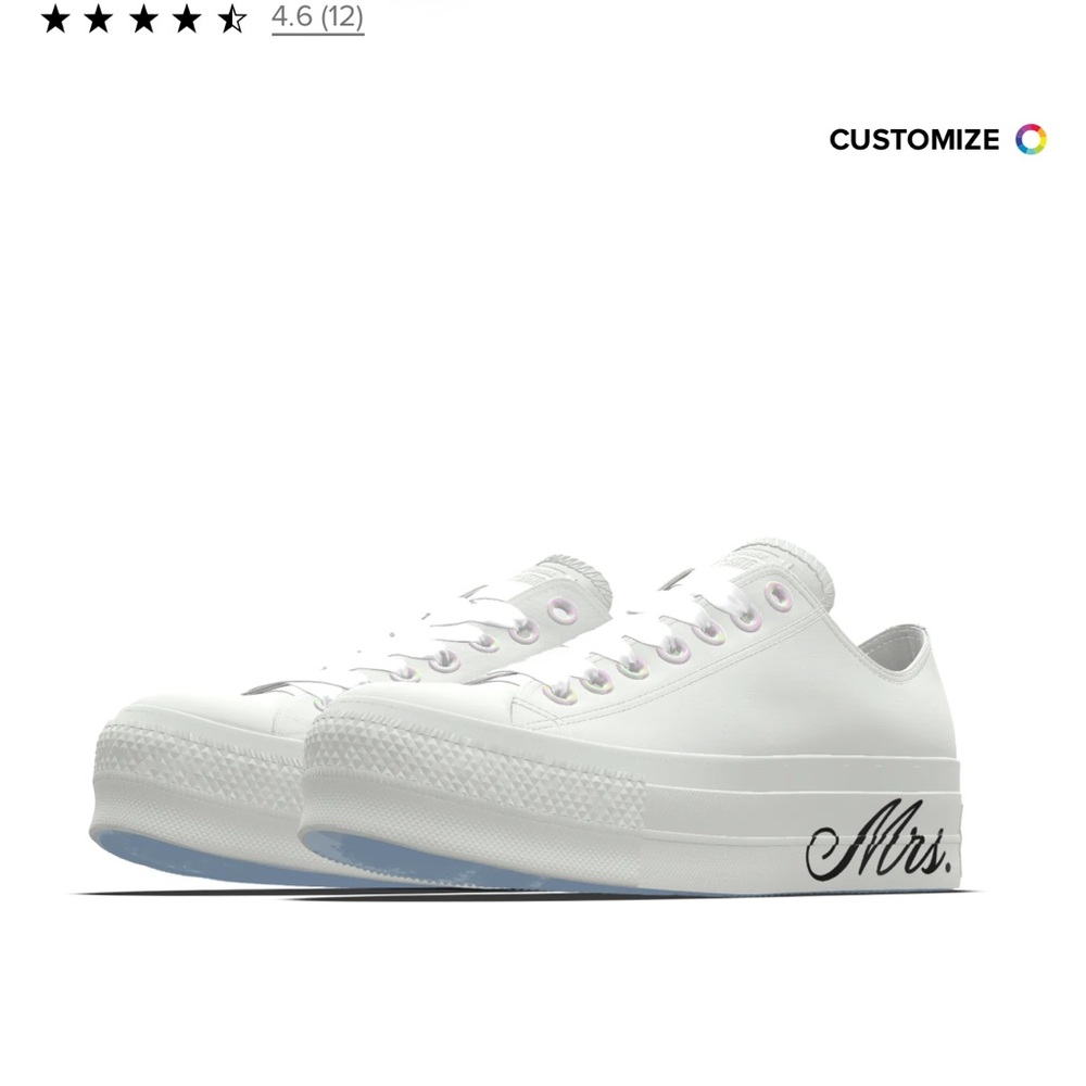NEW 7. Custom Chuck Taylor All Star Lift Platform Wedding White